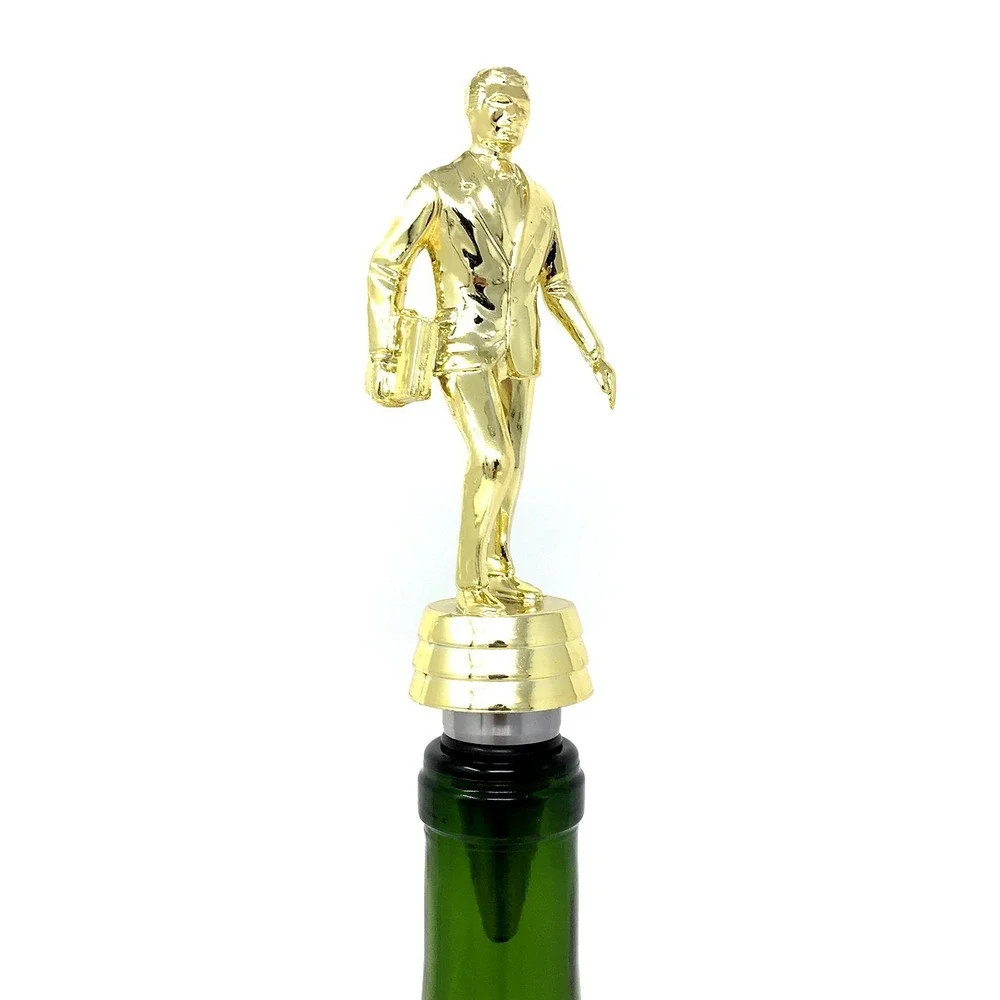 Handmade Bottle Stopper made from Repurposed Salesman Trophy